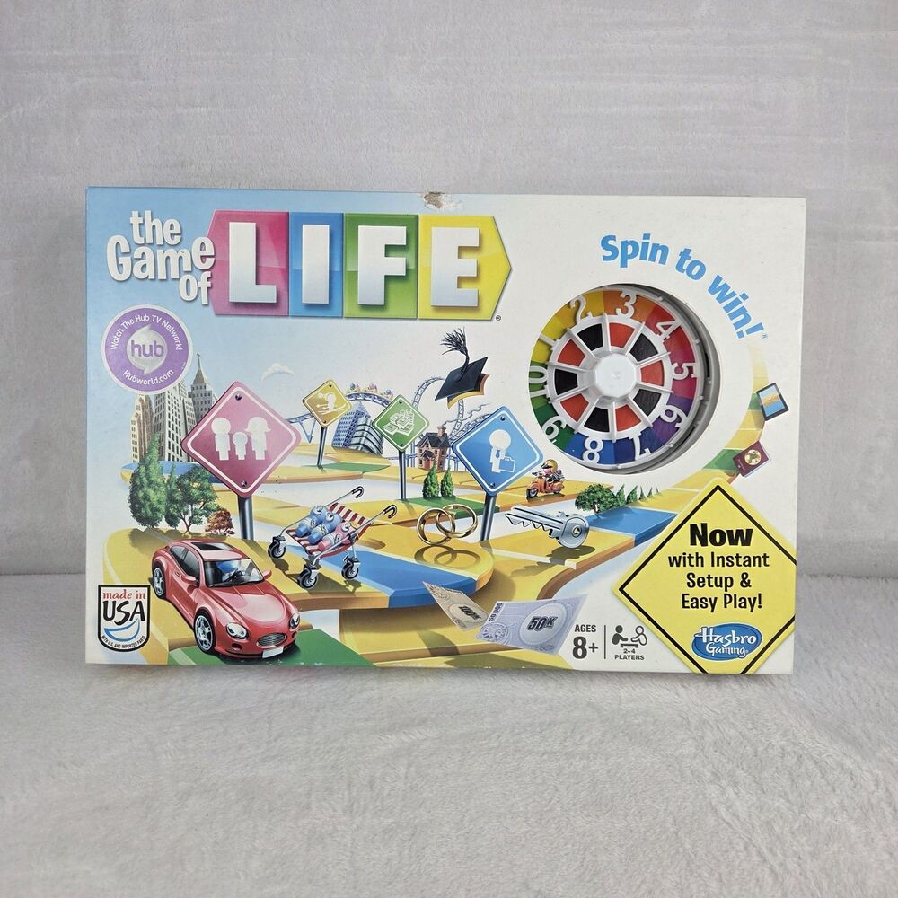 The Game of Life Board Game Hasbro 2013 Instant Set Up/Easy Play Complete